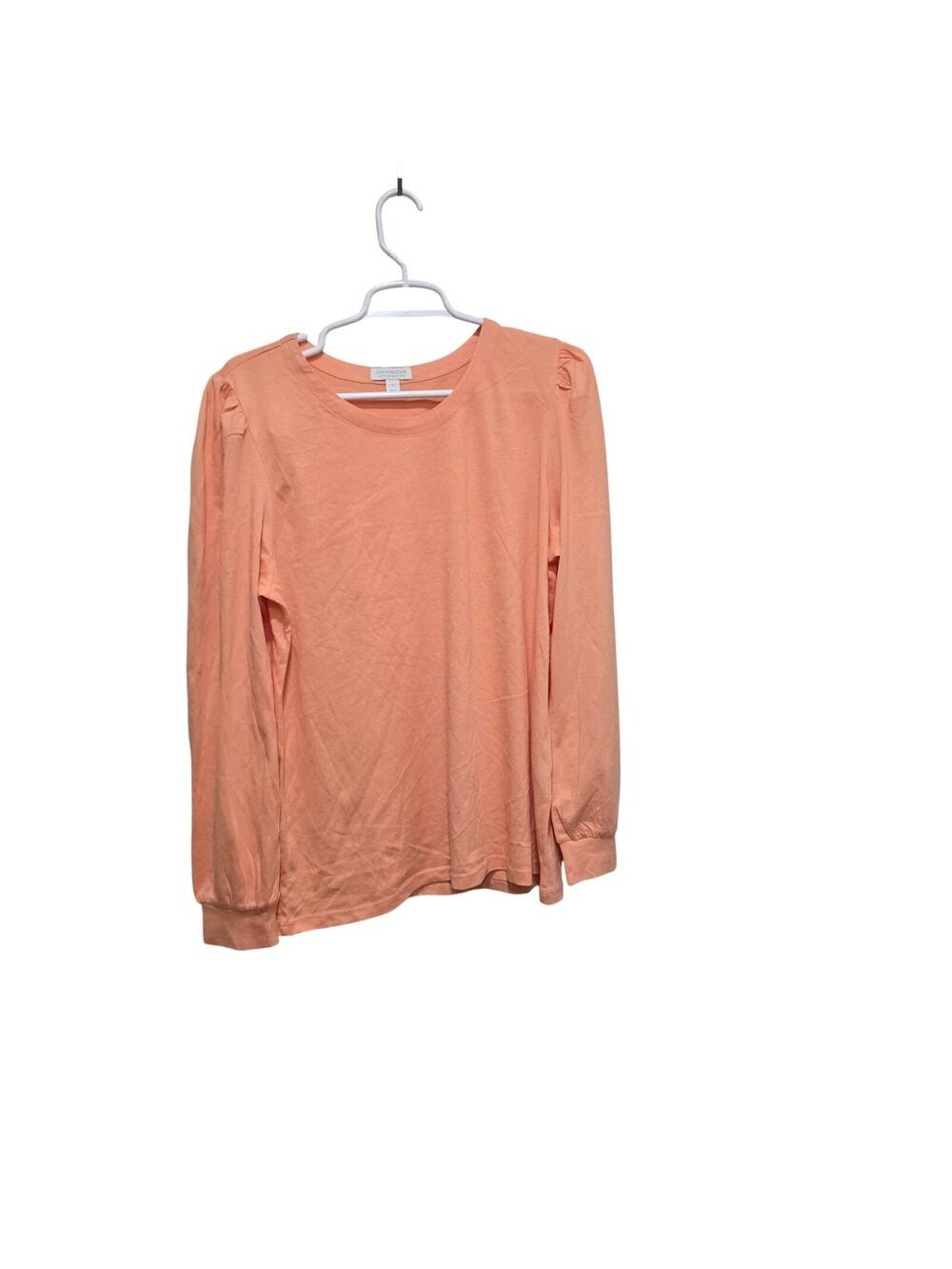 Charter Club Supima Cotton Puff Sleeve Peach Top Large